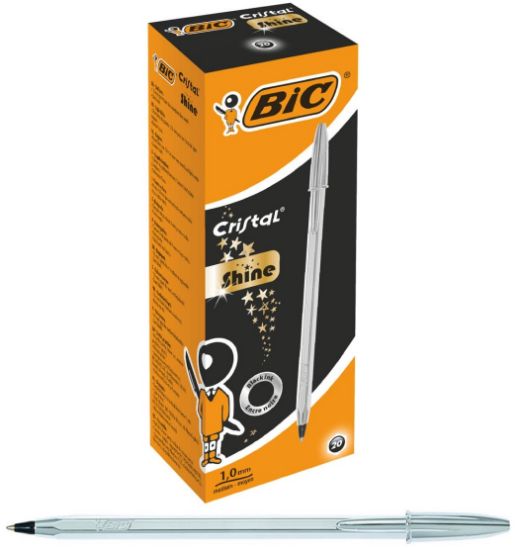 ESF. BIC CRISTAL PRATEADA COR PRETA ESP EDITI (1/20)