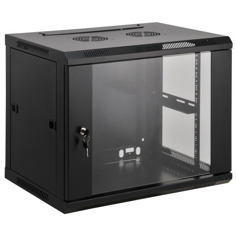 ARMARIO 12U 570X450 INT 19" AÇO PRETO